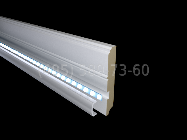 Плинтус напольный  для светодиодной подсветки  PN 120 led