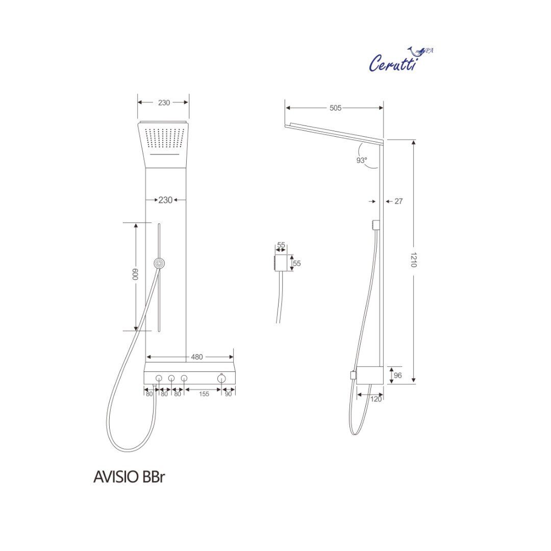 Панель AVISIO BBr душевая Ceruttispa CT9659