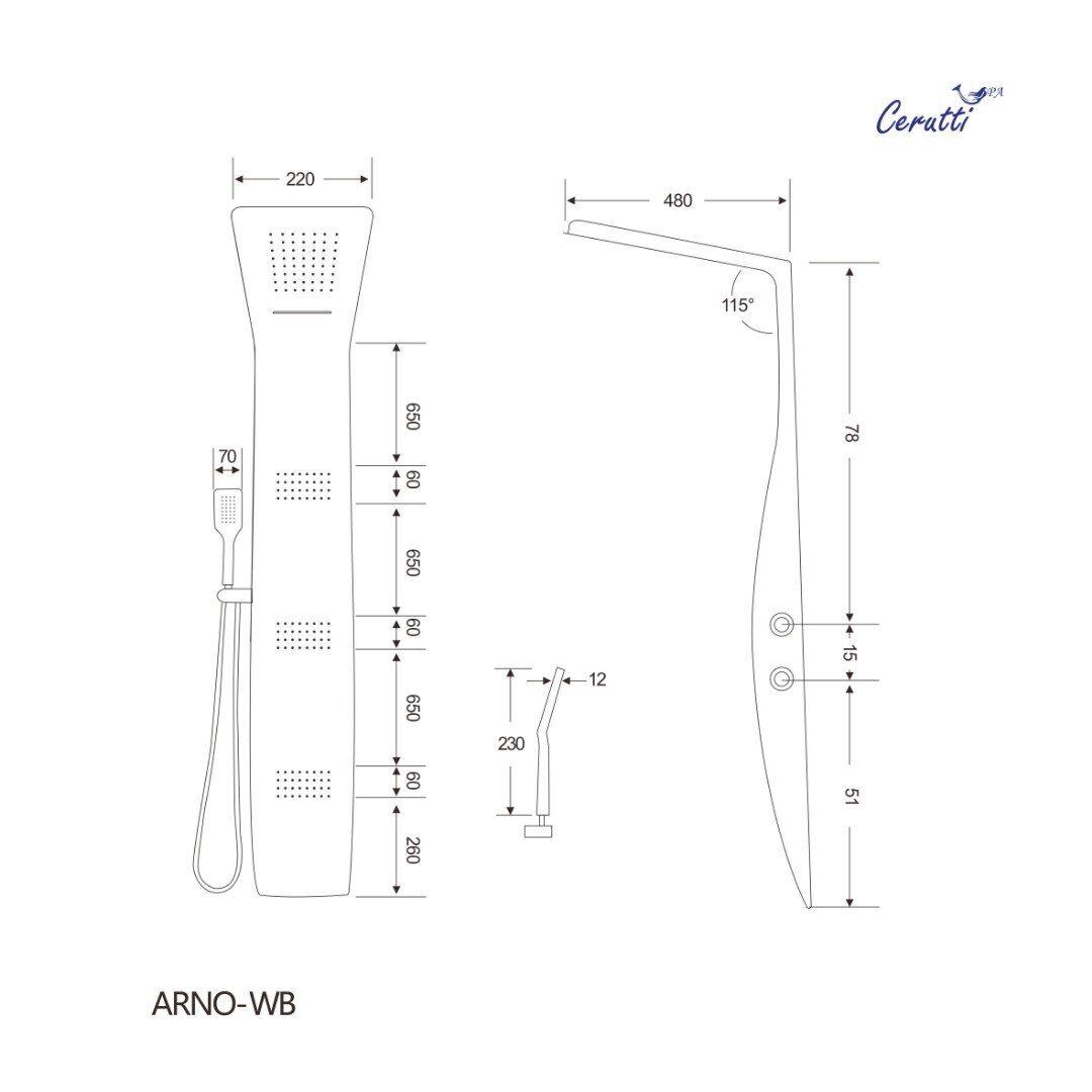 Панель ARNO WB душевая Ceruttispa CT9655