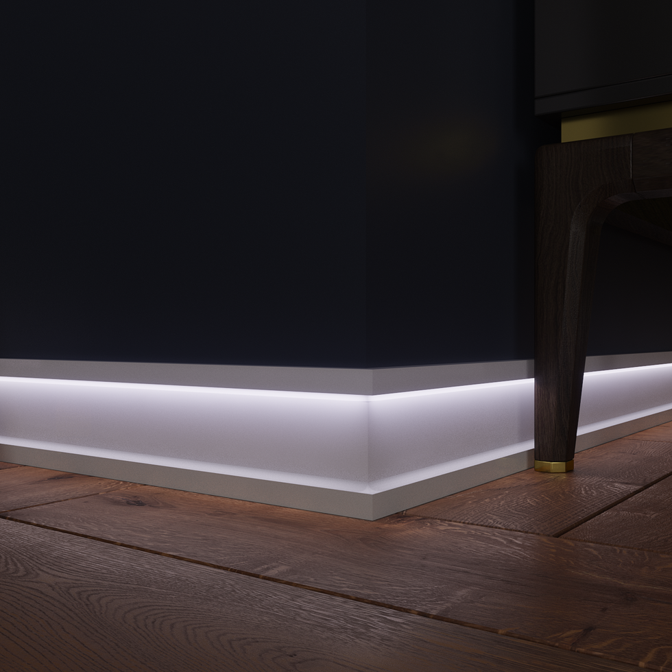 Плинтус напольный  для светодиодной подсветки  PN 104 led
